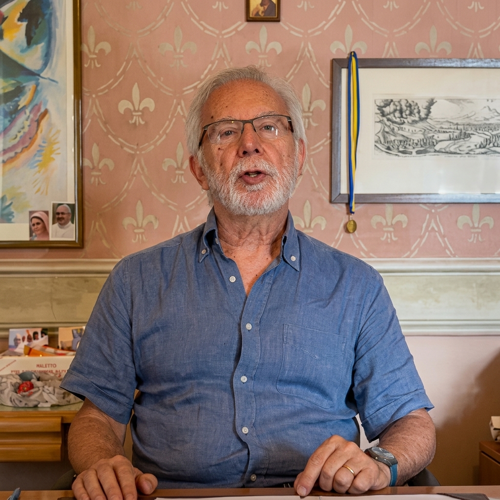Il Preside Professor Mauro Peroni nel suo studio